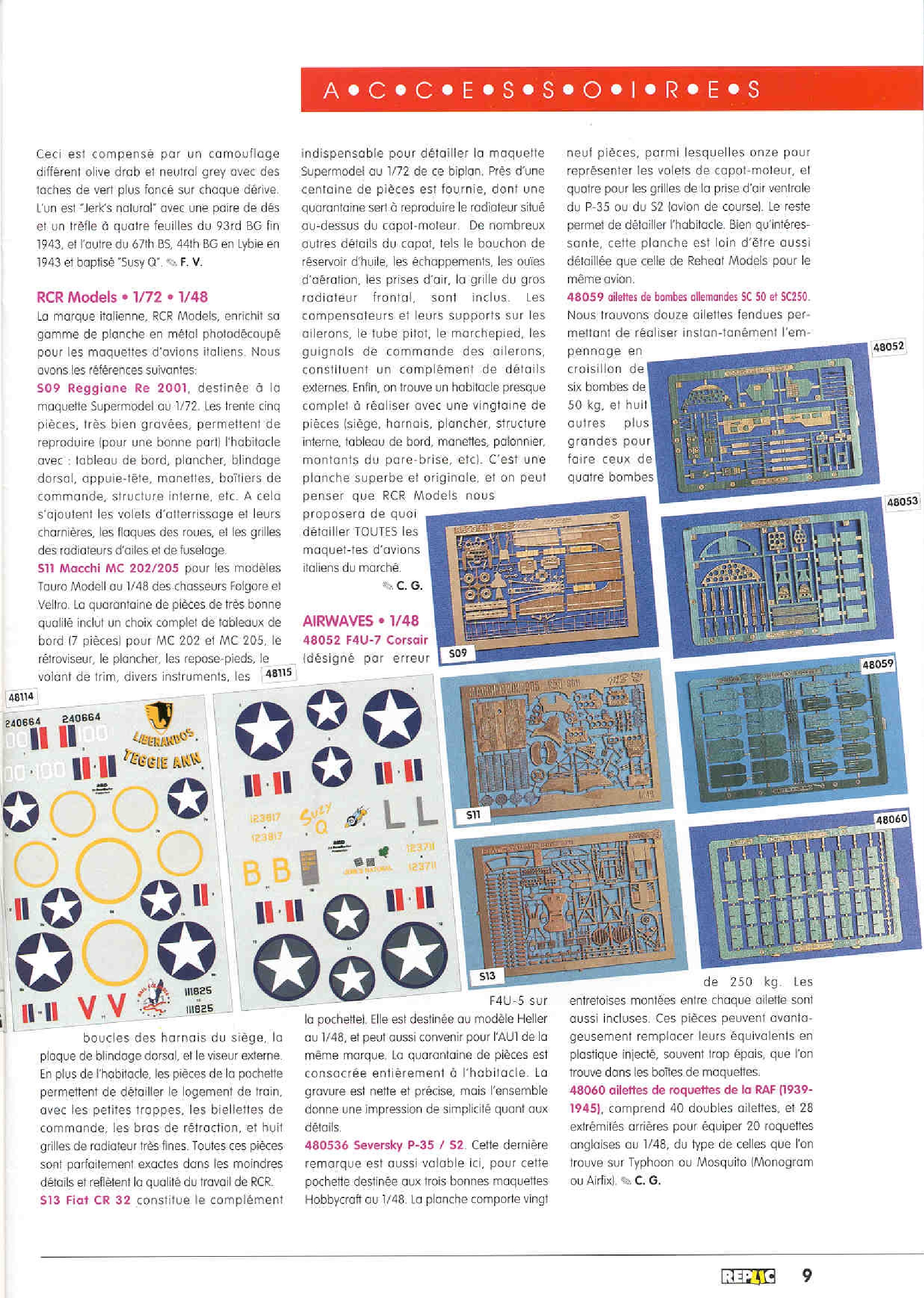 Replic 039 - Junkers W34, FW-190A-3, Nakajima C6N1